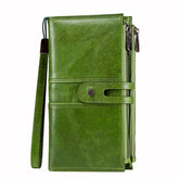 Men & Women Genuine Leather Wallet - Long Wallet for Cell Phone, Coin Purse, Travel Bag, Money Bag, Passport Holder