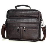 Genuine Leather Men Messenger Bag - Retro Crossbody Bag