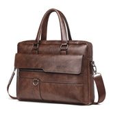 Men's Briefcase. Business Shoulder Messenger Bag. 14 Inch Laptop Bag