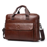 2025 Genuine Leather Briefcase for Men Briefcase Bag 15.6 Inch Laptop Business Bag Office Use