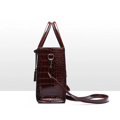 Ladies Handbag - Crocodile Print
