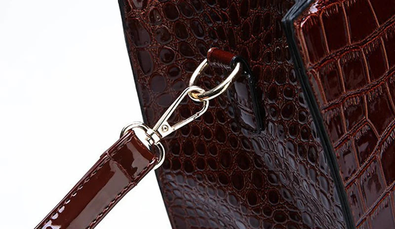 Ladies Handbag - Crocodile Print