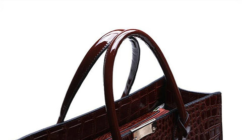 Ladies Handbag - Crocodile Print