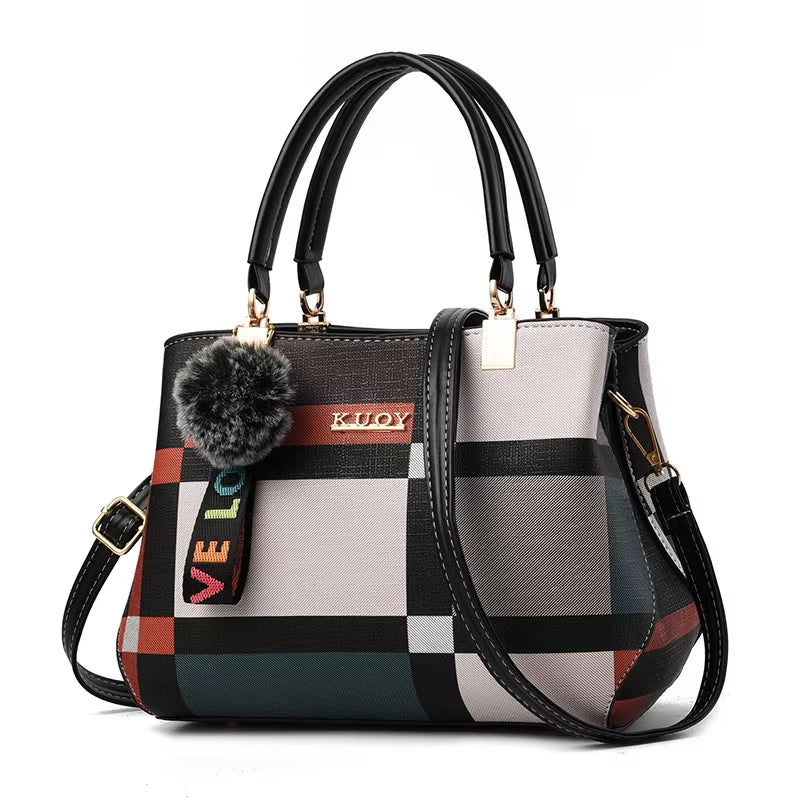 Ladies Handbag Elegant Designer Look PU Leather Crossbody Bag Shoulder Bag Top-Hand Tote Bag
