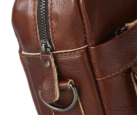 Men's Genuine Leather Briefcase - 15.6 Inch Laptop Bag