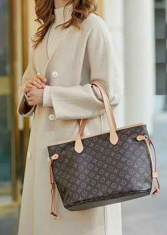 Ladies' Large Capacity Tote Bag - Fashionable Floral Design