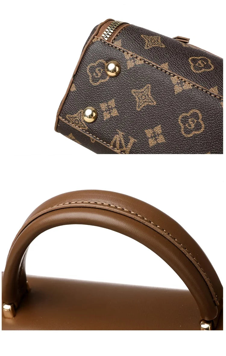 Ladies' Handbag with Lock - Square Crossbody Bag