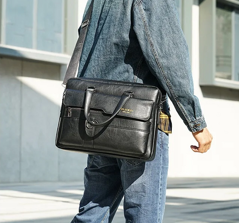 Men's Briefcase - Business Shoulder Messenger Bag, 14 Inch Laptop Bag