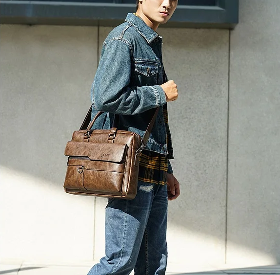 Men's Briefcase - Business Shoulder Messenger Bag, 14 Inch Laptop Bag