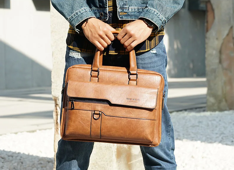 Men's Briefcase - Business Shoulder Messenger Bag, 14 Inch Laptop Bag