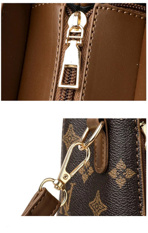 Ladies' Handbag with Lock - Square Crossbody Bag
