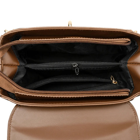 Ladies' Handbag with Lock - Square Crossbody Bag
