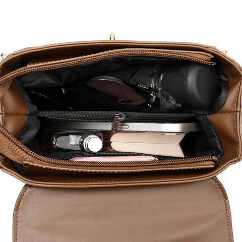 Ladies' Handbag with Lock - Square Crossbody Bag