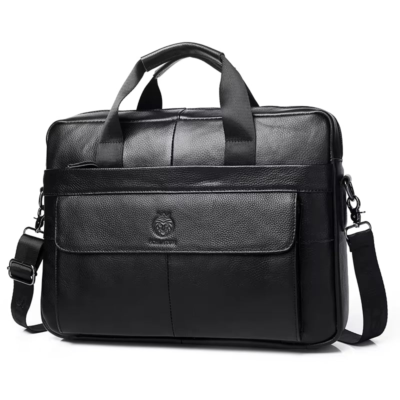2025 Genuine Leather Briefcase for Men Briefcase Bag 15.6 Inch Laptop Business Bag Office Use