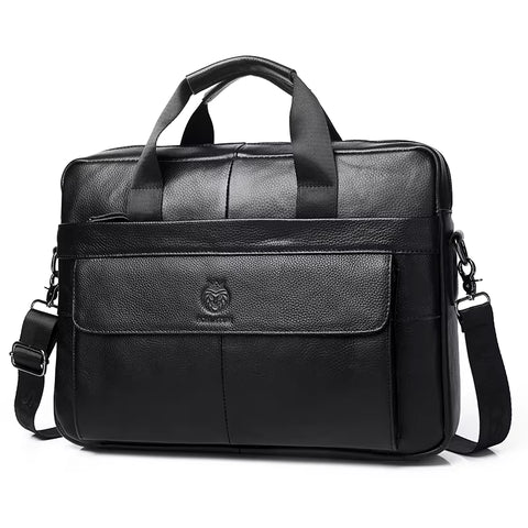 2025 Genuine Leather Briefcase for Men Briefcase Bag 15.6 Inch Laptop Business Bag Office Use