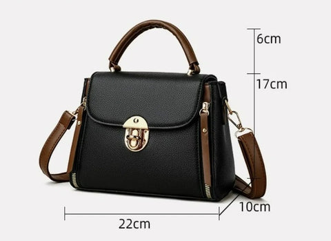 Ladies' tote bag with lock - Elegant crossbody urban bag 