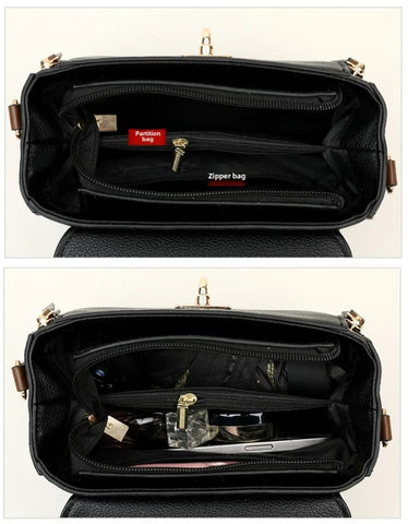 Ladies' tote bag with lock - Elegant crossbody urban bag 