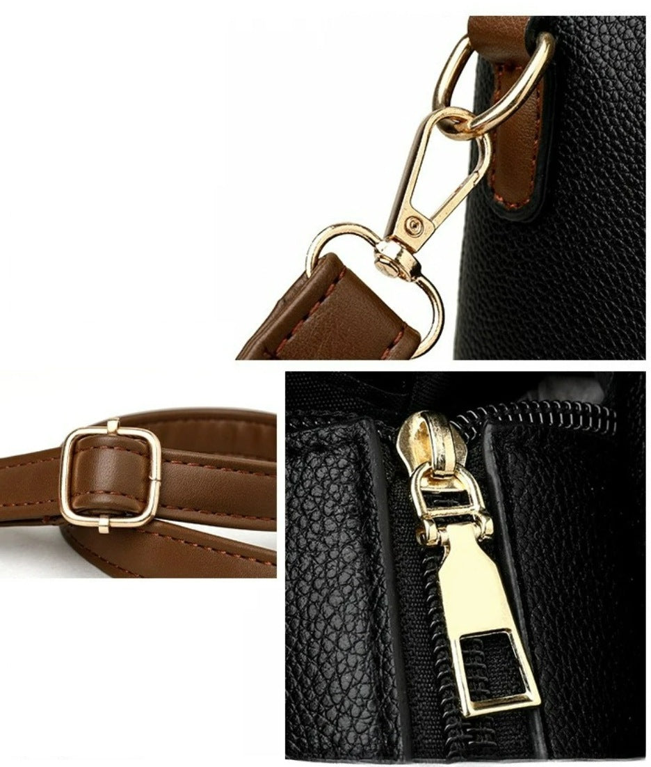 Ladies' tote bag with lock - Elegant crossbody urban bag 