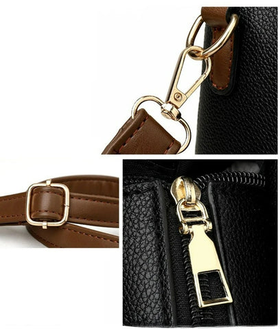 Ladies' tote bag with lock - Elegant crossbody urban bag 