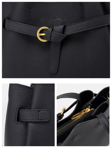 Luxury Genuine Leather Handbag – Elegant Top‑Handle Textured Designer Style Bag