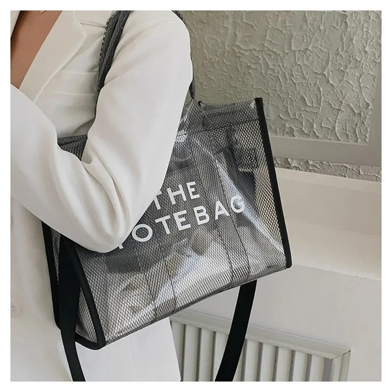 Ladies' Shoulder Tote Bag - Stylish, Clear, Crossbody Bag  