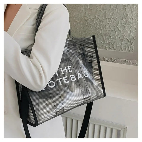 Ladies' Shoulder Tote Bag - Stylish, Clear, Crossbody Bag  