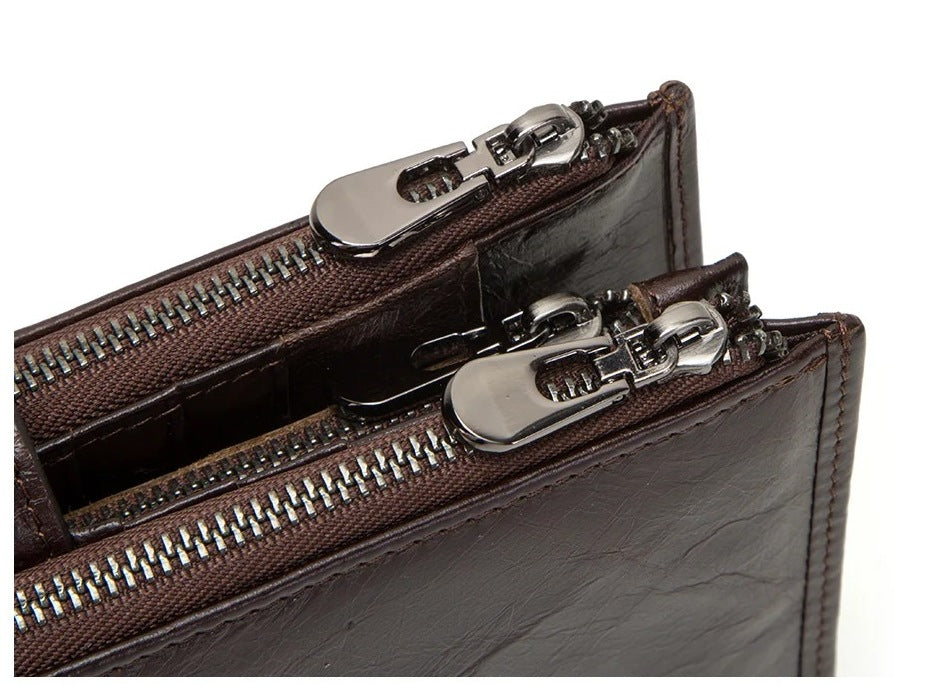 Genuine Leather Wallet - Fits in Cell Phone & Passport
