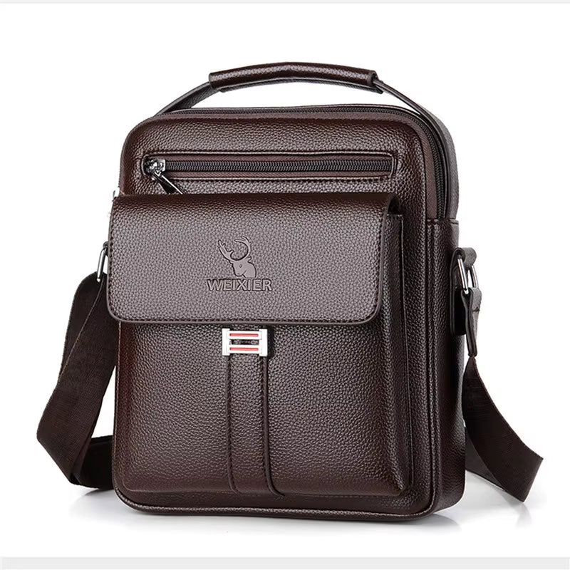 Men's HQ PU Leather Bag Crossbody Shoulder Bag Tote Fashion Business Use Suitable for 9.1 inch IPAD Messenger Bag 