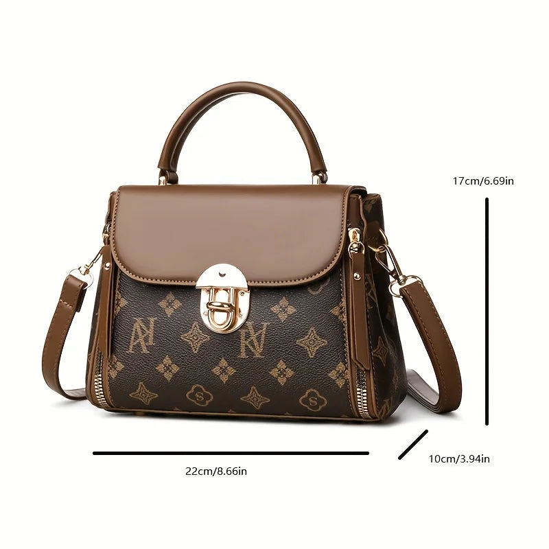 Ladies' Handbag with Lock - Square Crossbody Bag