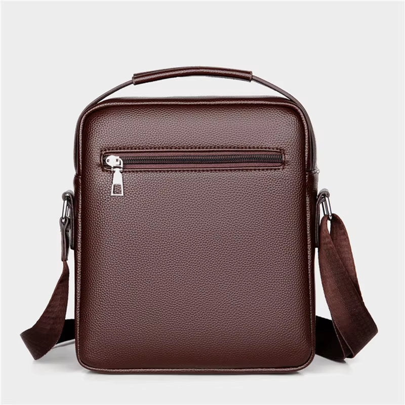 Men's HQ PU Leather Bag Crossbody Shoulder Bag Tote Fashion Business Use Suitable for 9.1 inch IPAD Messenger Bag 