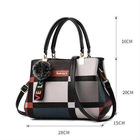 Ladies Handbag Elegant Designer Look PU Leather Crossbody Bag Shoulder Bag Top-Hand Tote Bag