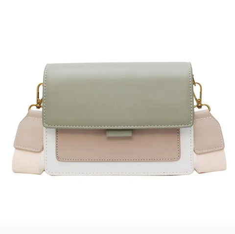 Crossbody Bag - Shoulder Flap Bag with Contrast Color  