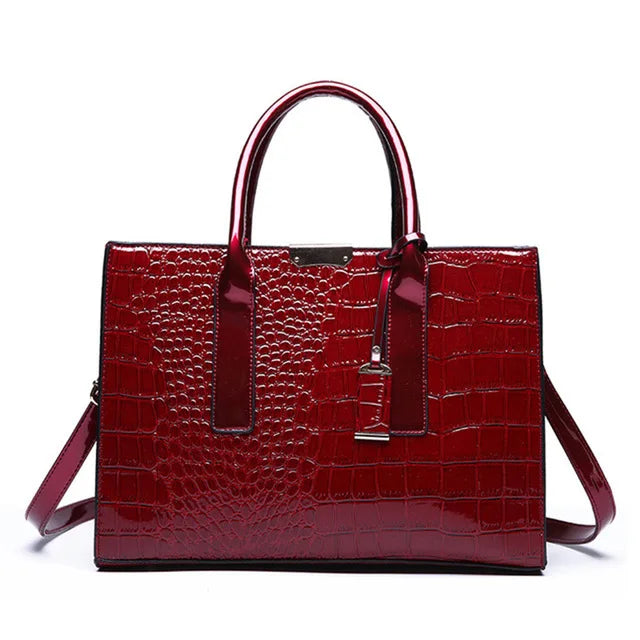 Women Handbag Crocodile Print, Top Selling Model, Designer Brand Look, Fashionable Tote Bag, Adjustable Strap, Ladies' Top Handle Handbag, Large Capacity Crossbody Bag, Work, Smart Casual and Travel Use, Perfect Gift Idea, Cell Phone Pocket
