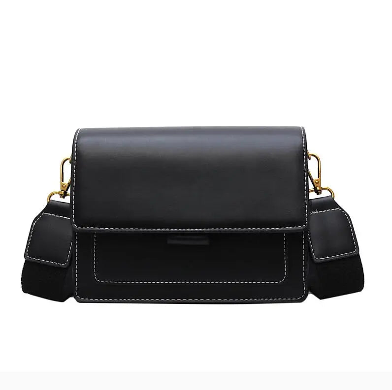Crossbody Bag - Shoulder Flap Bag with Contrast Color  