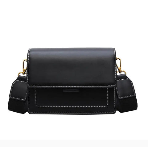 Crossbody Bag - Shoulder Flap Bag with Contrast Color  