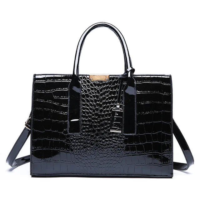 Women Handbag Crocodile Print, Top Selling Model, Designer Brand Look, Fashionable Tote Bag, Adjustable Strap, Ladies' Top Handle Handbag, Large Capacity Crossbody Bag, Work, Smart Casual and Travel Use, Perfect Gift Idea, Cell Phone Pocket