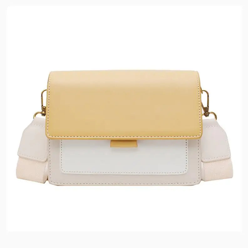 Crossbody Bag - Shoulder Flap Bag with Contrast Color  