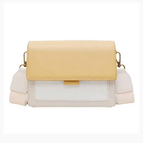 Crossbody Bag - Shoulder Flap Bag with Contrast Color  