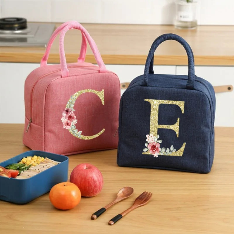 Student Lunch Bag - Letter Written Bento Bag, Teddy Bear, Oxford, Cloth Waterproof Material, Insulated Lunch Box Bag, Office Lunch Bag