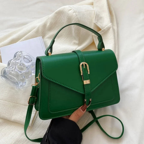 Crossbody Bag with Top Handle and Flap - Minimalist Design
