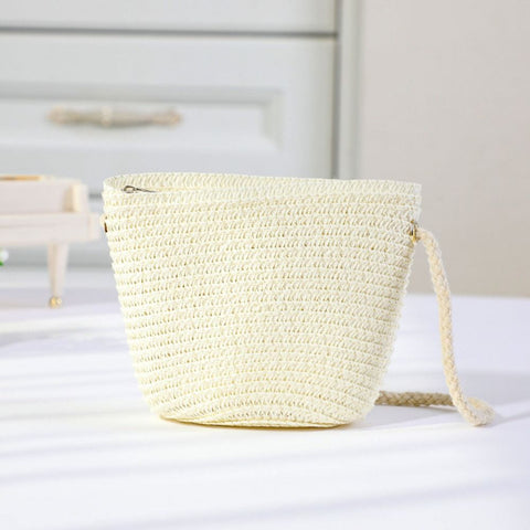 Girls' Shoulder Bag - Straw Braided Woven Bag