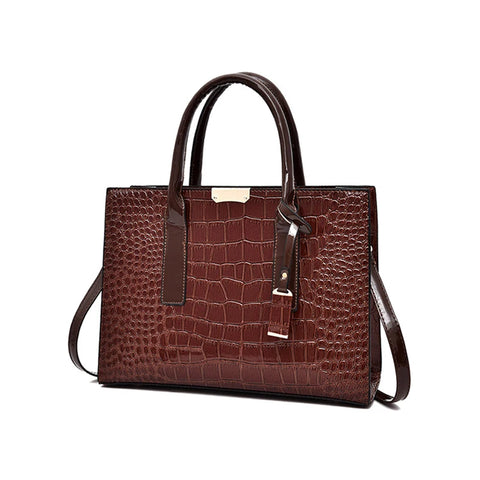 Women Handbag Crocodile Print, Top Selling Model, Designer Brand Look, Fashionable Tote Bag, Adjustable Strap, Ladies' Top Handle Handbag, Large Capacity Crossbody Bag, Work, Smart Casual and Travel Use, Perfect Gift Idea, Cell Phone Pocket