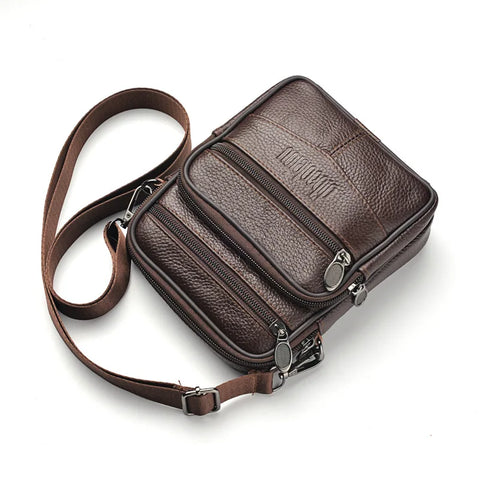 Men's Genuine Leather Crossbody Shoulder Bags High Quality Tote Fashion Business Man Messenger Bag Leather Bags Fanny Pack