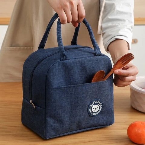 Student Lunch Bag - Letter Written Bento Bag, Teddy Bear, Oxford, Cloth Waterproof Material, Insulated Lunch Box Bag, Office Lunch Bag