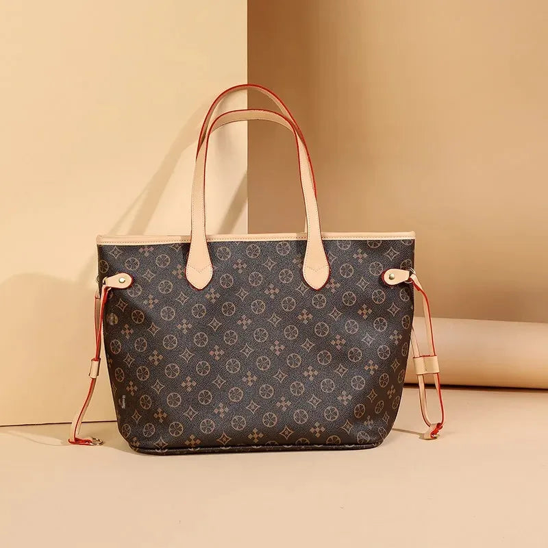 2024 New Trendy Spring Summer Commuter Versatile Large Handbag Fashionable Single Shoulder Old Flower Large Capacity Tote Bag Fo