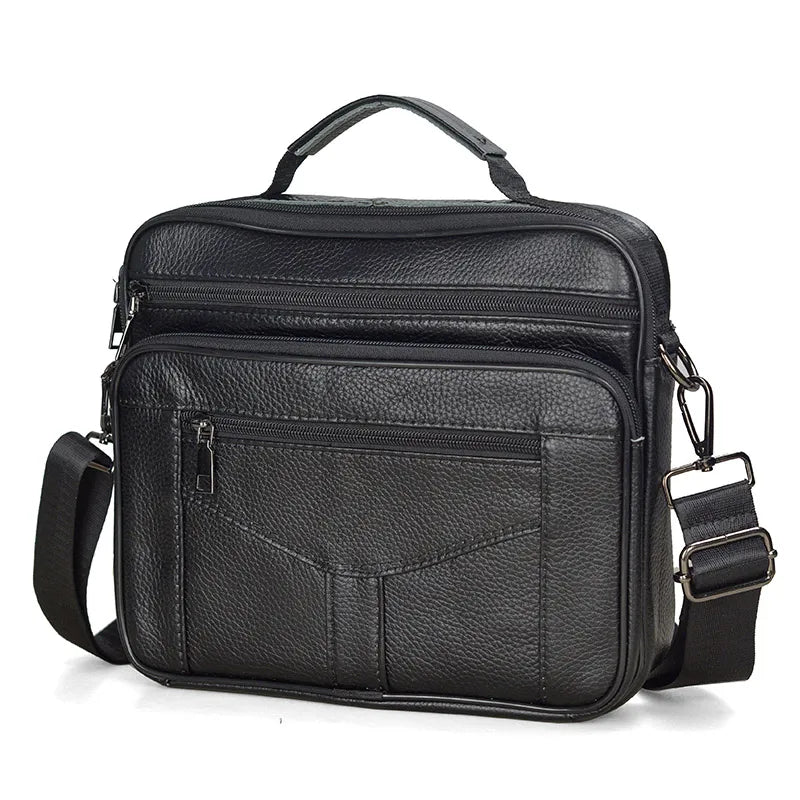 Genuine Leather Men Messenger Bag - Retro Crossbody Bag