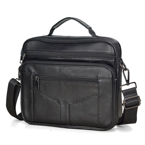 Genuine Leather Men Messenger Bag - Retro Crossbody Bag