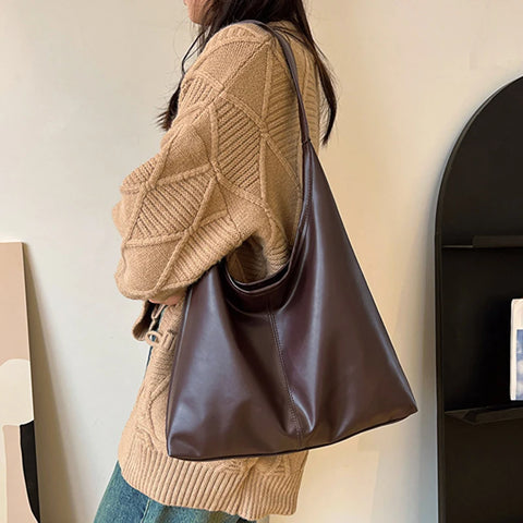 Ladies' Shoulder Bag - Retro Large Tote Bag