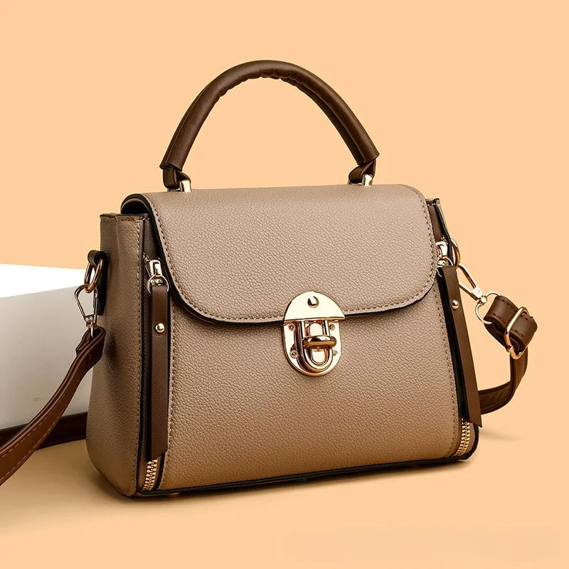 Ladies' tote bag with lock - Elegant design crossbody urban bag 
