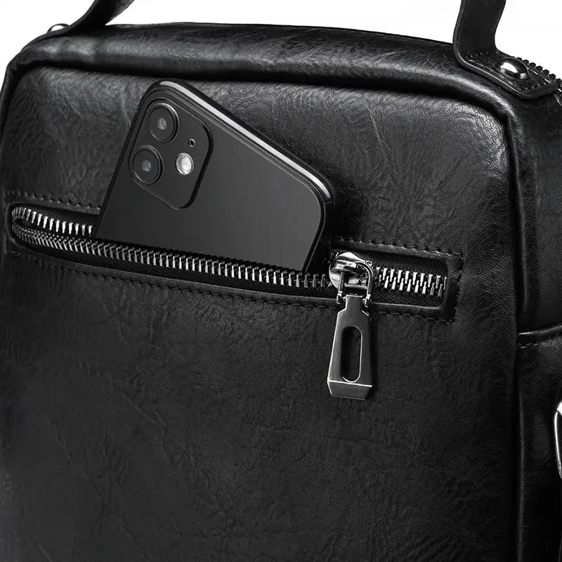 Men Crossbody Bag, Men Shoulder Bag with Top Handle, Top Selling Model, Designer Brand Look, Zipper Handbags, Large Capacity PU Leather Bag for Male Messenger Tote Bags 
